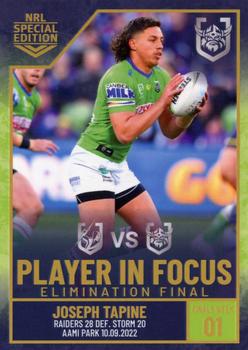 2022 NRL Player In Focus #IFF02 Joseph Tapine Front